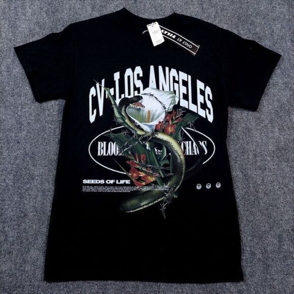 CV-Los Angeles T-Shirt Size Small Black Seeds Of‎ Life